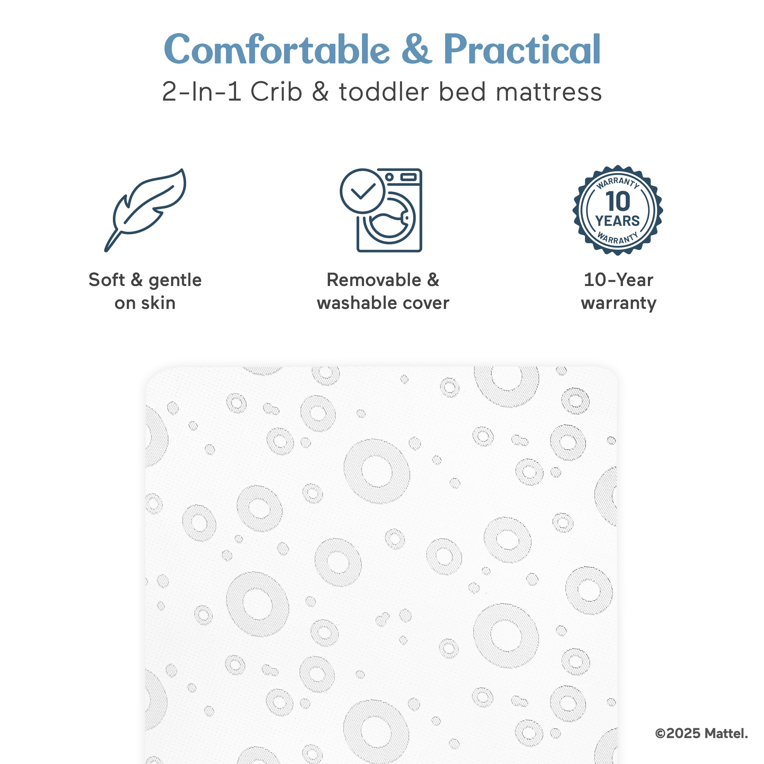 Fisher-Price Hello Cozy Dual-Sided Mattress for Infants and Toddlers by Dream On Me