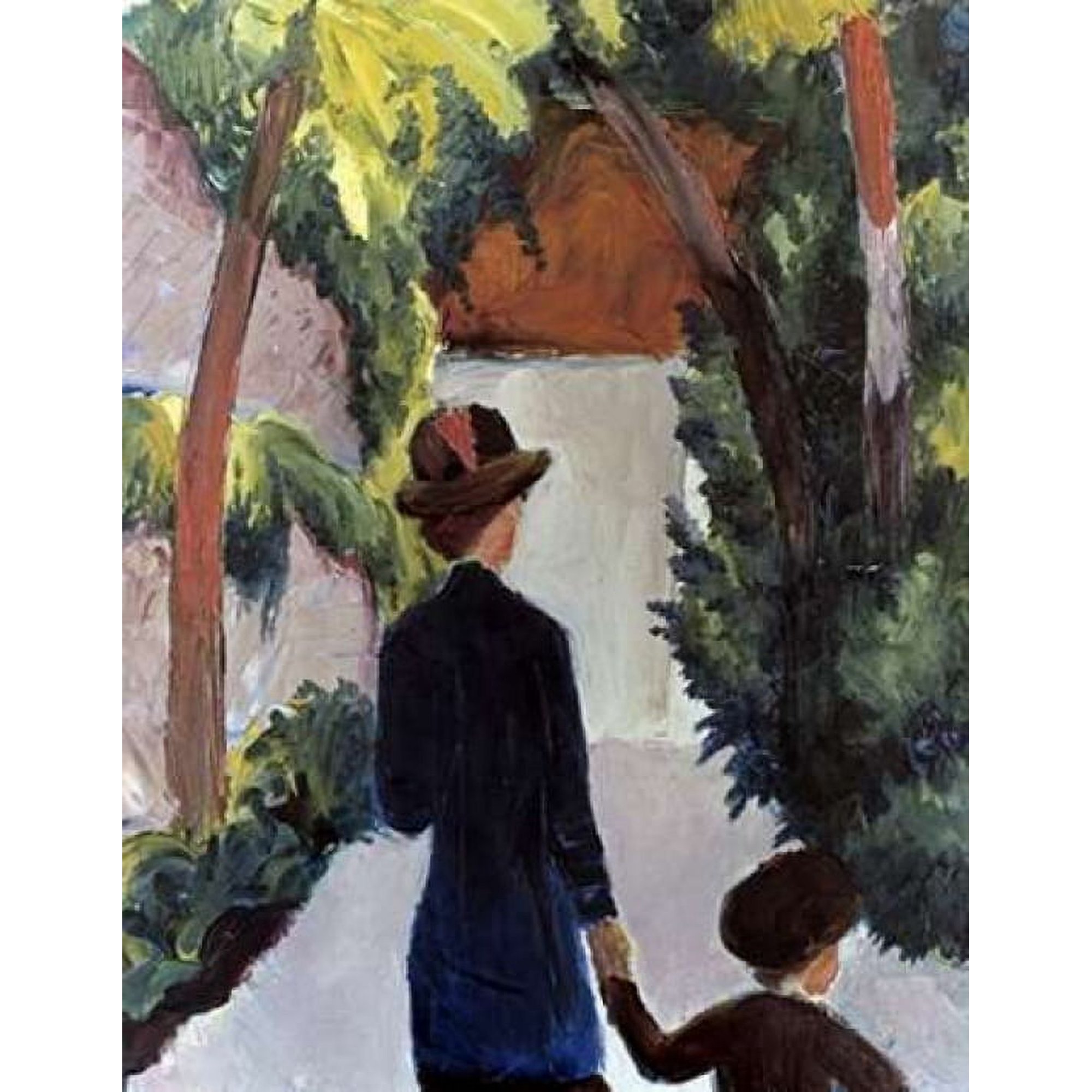 Mother and Child in the Park Canvas Art - August Macke (24 x 30)
