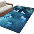 thumbnail image 2 of Rectangle Area Rug 4x6ft, Ocean Butterfly Nature Coastal Hawaii Non-Shedding Washable Area Rug, Summer Sea Wave Beach Non Slip Low-Profile Rugs for Living Room, Bedroom Dining Room, 2 of 9