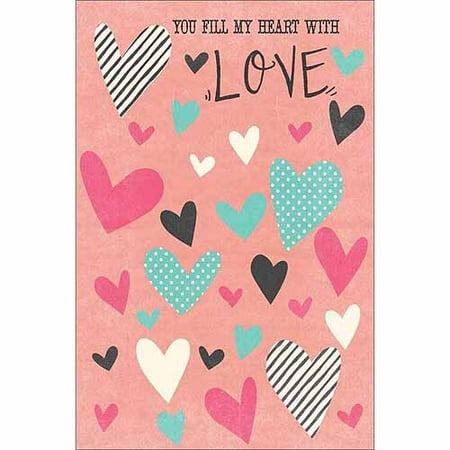 Mens Pvc Dotted Canvas - You Fill My Heart Love Stripe Polka Dot Texture Contemporary Modern Trendy Painting Pink & Blue Canvas Art by Pied Piper Creative