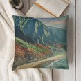 thumbnail image 3 of Hawaiian Throw Pillow Cushion Cover, Na Pali Coast Kauai Hawaii Adventurous Journey Landscape, Decorative Square Accent Pillow Case,Redwood Green, 3 of 5