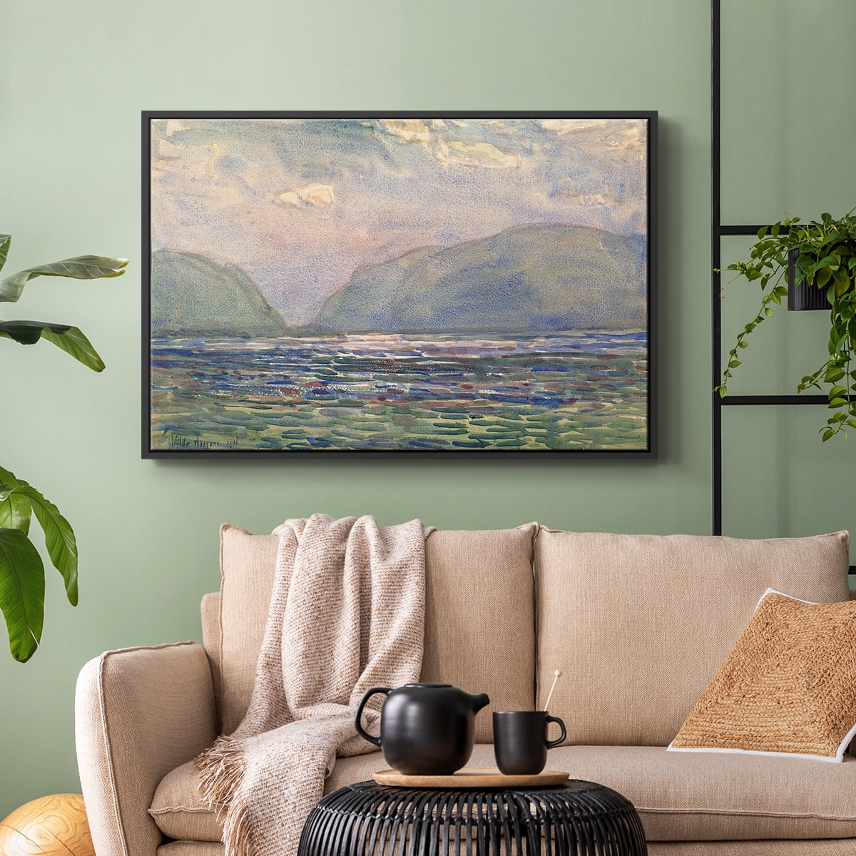 Vintage Landscape-CXXXVI By Wexford Home Framed in Black Wood Gallery Wrapped Canvas 25 in. x 37 in.