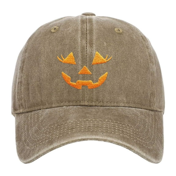 Halloween Hat Adjustable Casual Halloween Print Baseball Cap Sun Hat Outdoor Hat Masquerade Carnival Hat Cotton ,Khaki