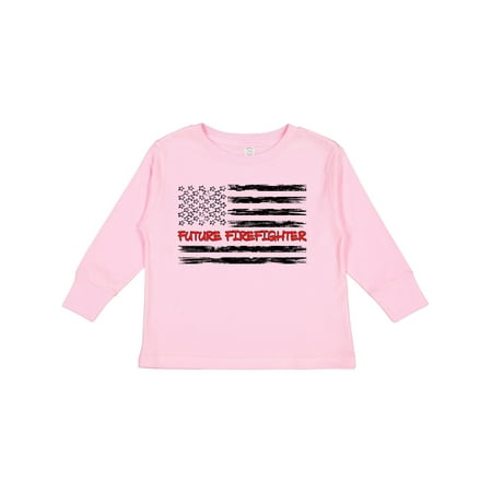 

Inktastic Future Firefighter- Distressed Flag Boys or Girls Long Sleeve Toddler T-Shirt