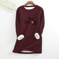 thumbnail image 1 of Hauts pour Femmes à Manches 3/4, Col Rond avec Poche, Épais, en Peluche, Chauds, Manches Longues, T-Shirts à Manches Longues pour Femmes en Liquidation, 1 of 5