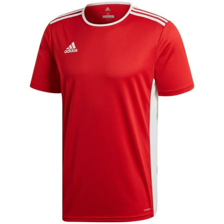 Adidas Men's T-Shirt Entrada 18 Climalite Aeroready Crew Sports Gym Workout Top, Red, L