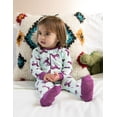 thumbnail image 3 of Leveret Kids Footed Cotton Pajama Unicorn Purple 3-6 Month, 3 of 5