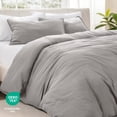 thumbnail image 6 of Bare Home Washed Duvet Cover Set - Ultra-Soft - Premium 1800 Collection - 3 Piece - Oversized Queen, Frost Gray, 6 of 8