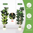 thumbnail image 6 of 5FT Faux Fiddle Leaf Fig Tree with Pot, Faux Trees with Artificial Plants 56 Fiddle Leaves Greenery for Home Office, 6 of 7