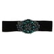 thumbnail image 5 of Cinturón elástico ancho para mujer con tachuelas y diamantes de imitación Verde, 5 of 8