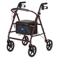 thumbnail image 1 of Medline Déambulateur à Roulettes Léger en Aluminium pour Adultes à Mobilité Réduite, Noir, Capacité de Poids de 300 lb, Roues de 8 Pouces, Pliable, Hauteur Ajustable Ha, 1 of 7