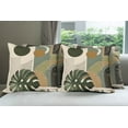 thumbnail image 5 of Ambesonne Monstera Throw Pillow Cover Pack of 4, Boho Abstract Mid Century, 4 Pcs-24" x 24", Beige Evergreen and Sepia, 5 of 5