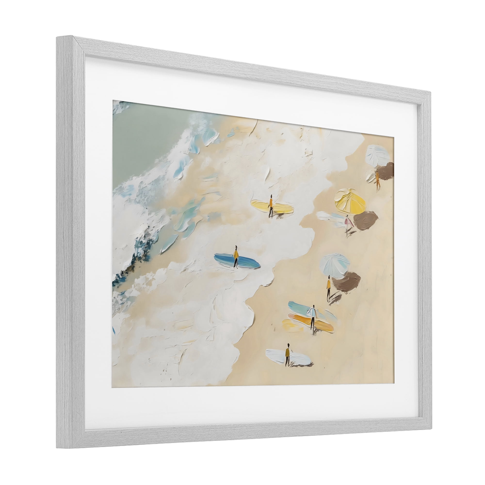 Stupell Industries Beach Surf Summer Scene Gray Framed Print Under Glass, design by LSR Design Studio