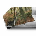 thumbnail image 2 of Woodland Soft Flannel Fleece Blanket, Misty Autumn Woodland Stream at Golitha Falls on Bodmin Moor in Cornwall, Cozy Plush for Indoor and Outdoor Use, 50" x 60", Orange Green Yellow, by Ambesonne, 2 of 5