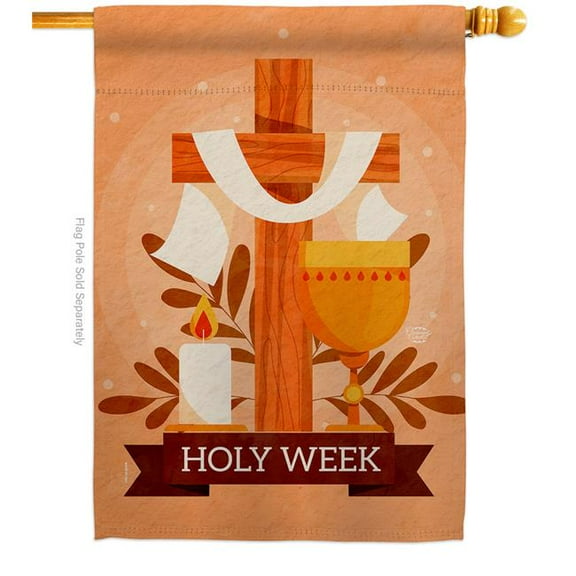 Ornament Collection H190045-BO The Holy Week Religious Faith Double-Sided Garden Decorative House Flag, Multi Color