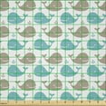 thumbnail image 2 of Ambesonne Whale Fabric by the Yard Microfiber, Smiling Fish in Ocean, 10 Yards, Tan Turquoise White, 2 of 2