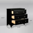 thumbnail image 5 of ANHDAH Storage Dresser Chest for Bedroom, 3 Wood Drawer Dresser for Clothes, Black, Set of 2, 5 of 7