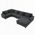 thumbnail image 5 of Modern U Shaped Chenille Sectional Sofa 128*67" with Storage & Charging, 5 of 26