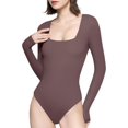 thumbnail image 1 of Body à Manches Longues Col Carré pour Femmes, Sexy, Collection Pro Nuage de Fumée, 1 of 6