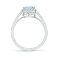 thumbnail image 2 of ANGARA Natural Classic Square Aquamarine Halo Ring in 14K White Gold for Women (Size-6mm) | March Birthstone, Birthday, Anniversary, Jewelry Gift for Women | Natural Aquamarine Ring, 2 of 9