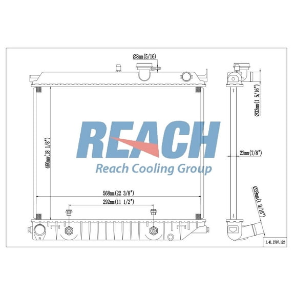 REACH 41-2707 Radiator for CHEV/GMC 04-07, Automotive Radiator Replacement Part