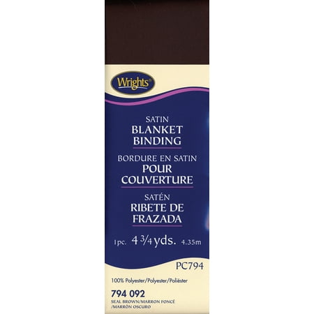 Single Fold Satin Blanket Binding 2" X 4 - 3/4yd - Seal Brown