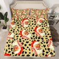 thumbnail image 2 of Manfei Xmas Santa Claus Full Size Sheets,Leopard Print Bed Sheets,Red White Yellow Sheet Sets For Men Women,Luxury Bedroom Decor,4 Pieces, 2 of 7