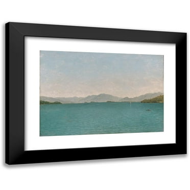 John Frederick Kensett 14x11 Black Modern Framed Museum Art Print Titled - Lake George, Free Study (1872)
