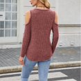 thumbnail image 6 of Jalioing Women's Long Sleeve Fashion Tops Ribbed Cold Shoulder Scoop Neck Shirts Casual Loose Fall Tunic Blouses, 6 of 8