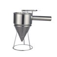 thumbnail image 1 of Woeilo Kitchen Items Stainless Steel Funnel Pancake Batter Dispenser for Octopus Baking Funnel Dispenser with Stand Silver, 1 of 5
