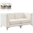 thumbnail image 2 of Meridian Furniture Alina Cream Velvet Modular Sofa, 2 of 16