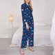 thumbnail image 3 of Balery Space Conjunto de Pijama con Estampado para Mujer, Conjunto de Dos Piezas con Manga Larga, Ropa de Dormir Suave con Bolsillos, Pijamas Cómodos-Medium, 3 of 7