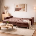thumbnail image 2 of Sala, Sofá cama Maxim matrimonial, Atlas del Descanso con chaise longue Café, 2 of 11