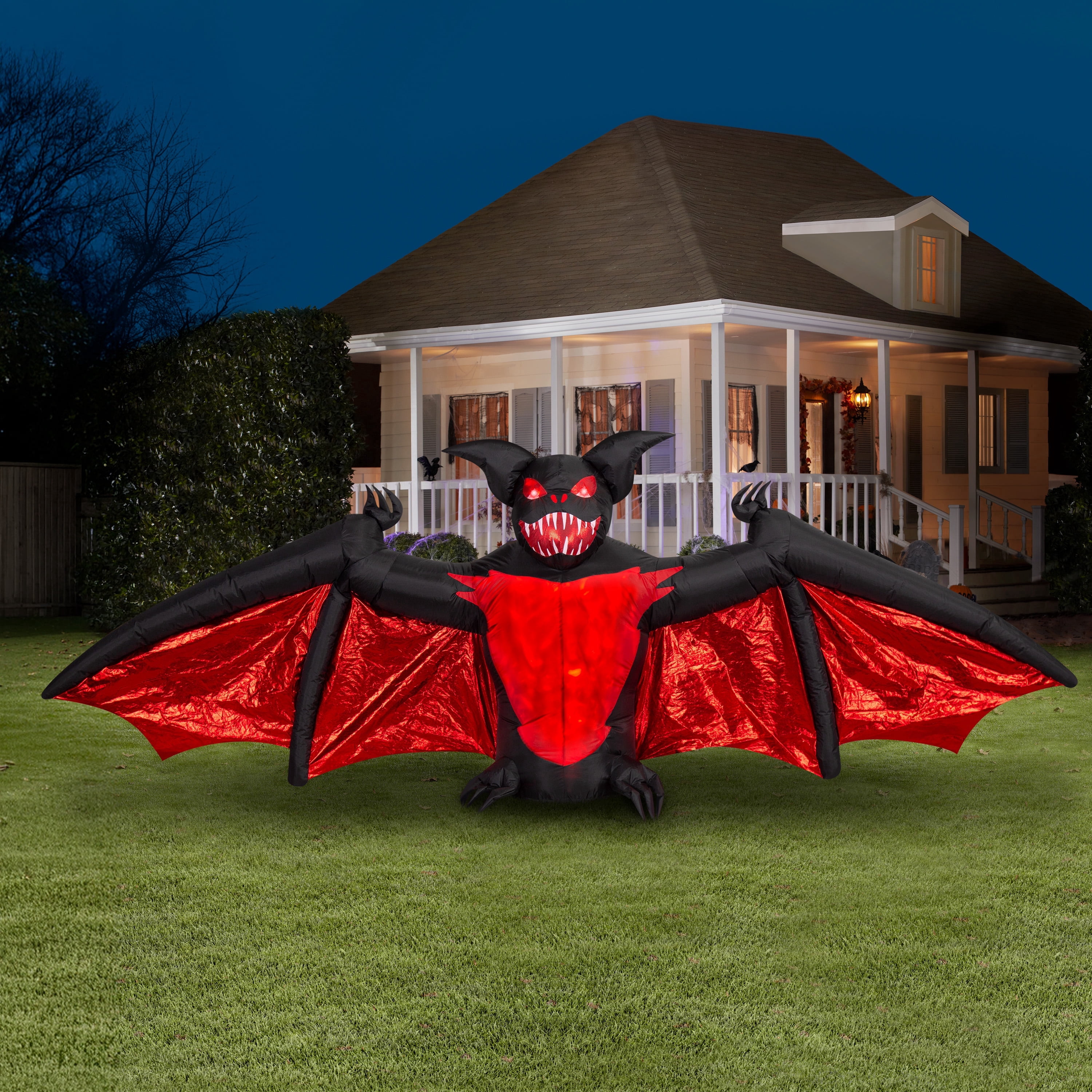 Fiery Bat with Red Eyes Airblown Yard Inflatable, Multicolor, 10', Halloween by Way To Celebrate