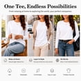 thumbnail image 5 of QUALFORT Women's Long Sleeve Shirts, 100% Cotton Crew Neck Long Sleeve T Shirt for Women, Soft Lightweight Casual Basic Cotton Top, White M, 5 of 7