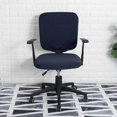 thumbnail image 4 of facefd Stretch Computer Chair Slipcovers Rotating stretchable slipcover Chairs Slipcover Chair Seat Covers for Office Dark Blue, 4 of 9