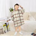thumbnail image 6 of FORMRS Wearable Blanket Hoodie with Sleeves for Kids Cozy Flannel Sweatshirt, Cream Plaid, 6 of 7