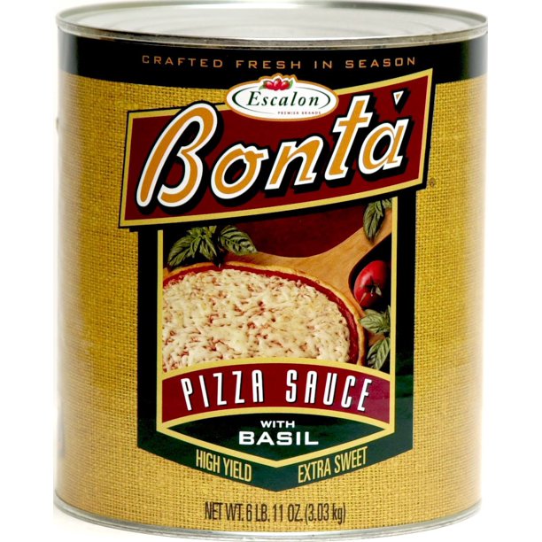 Bonta High Yield Extra Sweet Pizza Sauce with Basil No. 10 Can 6 LB