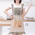 thumbnail image 1 of Reheyre Waterproof Cooking Apron - Exquisite Pattern, Sleeveless with Pocket, Large Coverage, Oil-proof Cotton, Wide Shoulder Strap, Cooking Cleaning Apron for Dining Room, 1 of 8