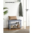 thumbnail image 4 of 3-Tier Shoe Rack Bench, Hallway Bamboo Organizer, Home Storage Shelf with Holds 286 lb, Gray, 4 of 11