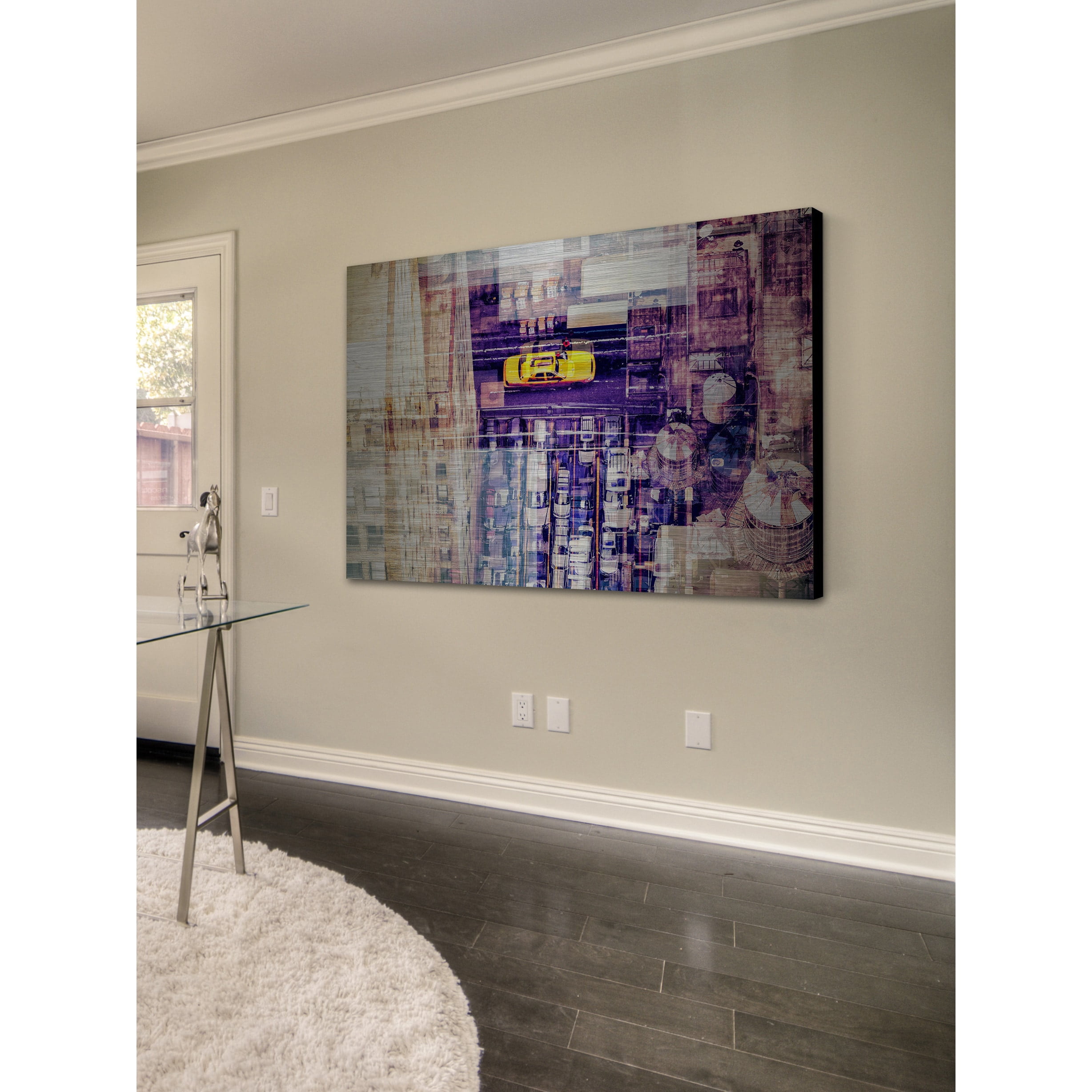 "My Yellow Taxi" Painting Print on Brushed Aluminum