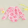 thumbnail image 2 of QJUHUNG Kid Baby Girls One Piece Swimsuit Long Sleeve Zipper Swimwear Ruffle Rashguard Bathing Suits Beachwear, 2 of 7