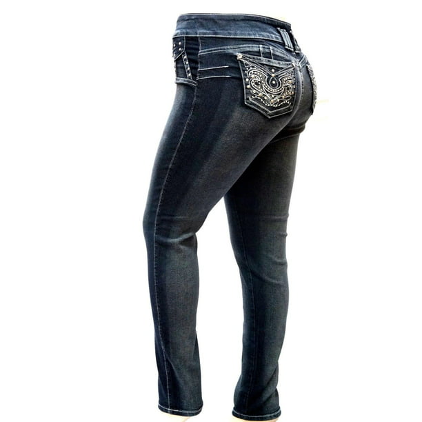 udvikling af ønskelig favorit jack David Plus Size Women's Stretch Premium Black Denim Jeans Skinny Pants  -39469MS - Walmart.com
