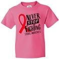 thumbnail image 3 of Inktastic Never Stop Fighting Stroke Awareness Red Ribbon Youth T-Shirt, 3 of 5