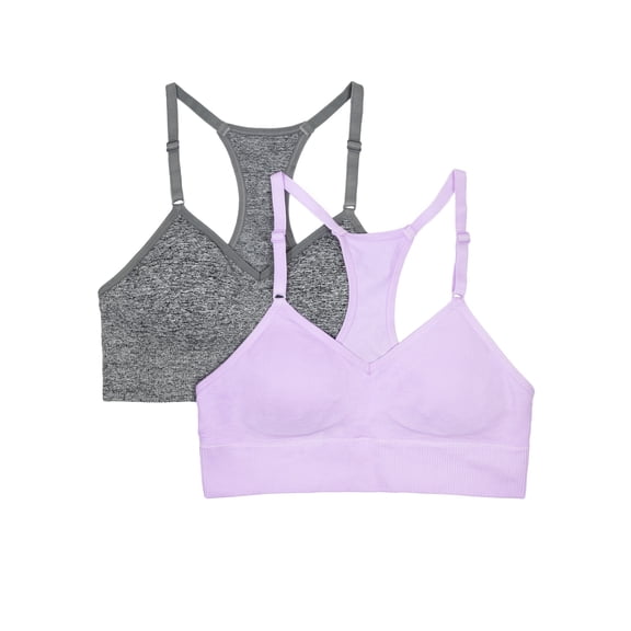 Fruit of The Loom Girls' 2-Pack Seamless Racerback Sports Bra