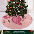 thumbnail image 6 of GZHJMY Flamingo Christmas Tree Skirt Home Decoration Large Round Christmas Tree Skirt for Holiday Party Home Christmas Day Ornaments, 35.4", 6 of 6