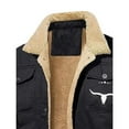 thumbnail image 2 of Men's casual heavyweight cotton-polyester jacket with buckle closure, multiple pockets and bull head logo - solid color autumn and winter coat, 2 of 5