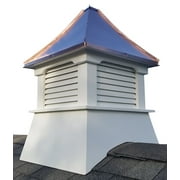 Accentua Olympia Cupola, 24 in. Square, 38 in. High, Composite Vinyl with Copper Roof