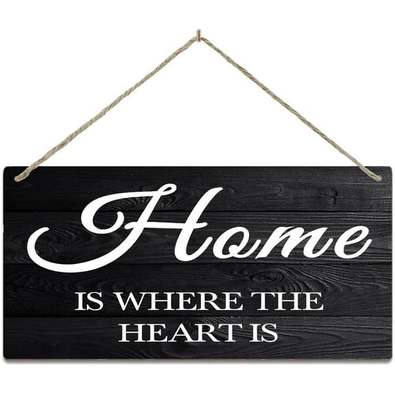 Sign Wall Art Definition Wood Plaque Home Is Where The Heart Is Signs With Inspirational Quotes Hanging Plaque For Home Kitchen Living Room Bedroom Office Decor 12X6 Inch