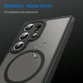 thumbnail image 3 of ELEHOLD Case for Samsung Galaxy S25 Ultra, Shockproof Magnetic Transparent Frosted Phone Case,Wireless Charging Support,Black, 3 of 7